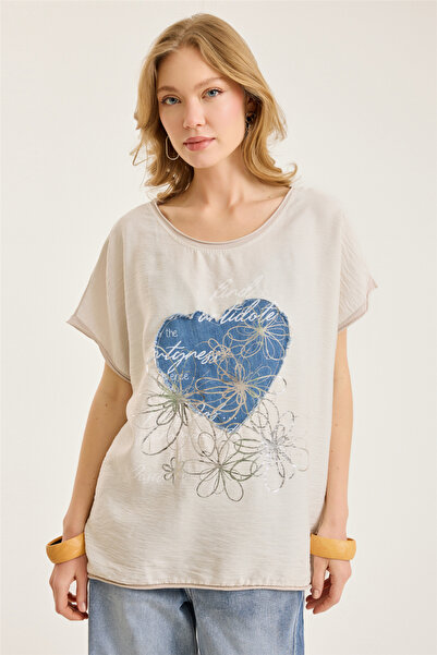 HomeStore Heart-Embellished Gilded Blouse
