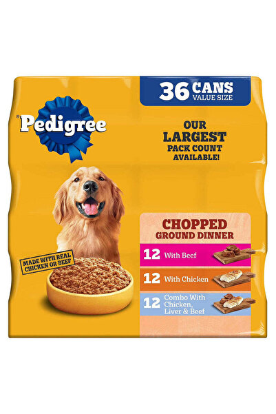 Pedigree Chopped Ground Dinner, Variety Pack 375 g (36 pk)
