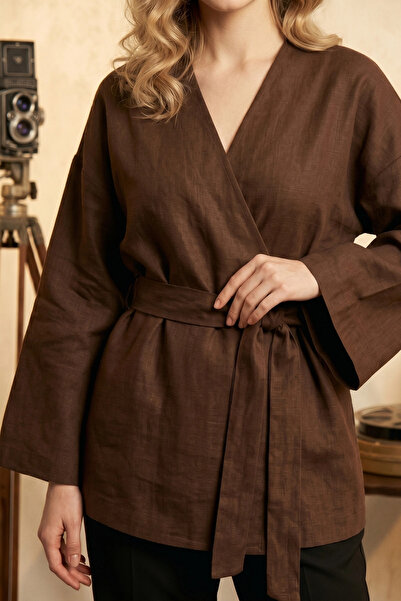 PASTELASTORE Kadın Kuşaklı Kimono 1177