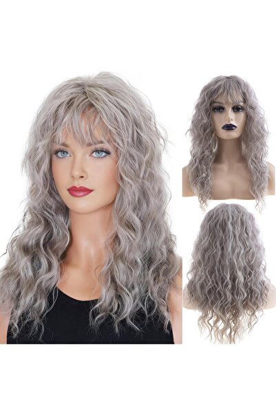 Other Long Curly Wave Women's Wig with Fringe Synthetic Heat Resistant Hallow...