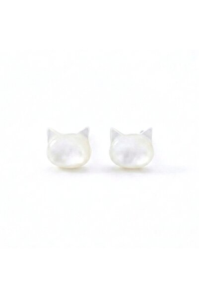 Raizel Mother-of-pearl cat-shaped earrings, Kittly Shell
