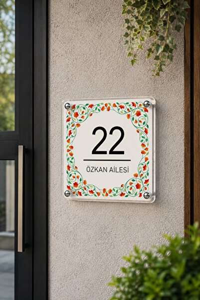 JHAAR Kişiye Özel Pleksi Kapı İsimliği – Modern & Lüks UV Baskılı Dekoratif K...