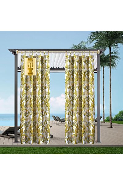 Other Perdea de exterior Comlax impermeabilă cu frunze tropicale, protecție U...