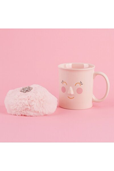 Midi Cute Face Ceramic Mug with Snowflake Brooch