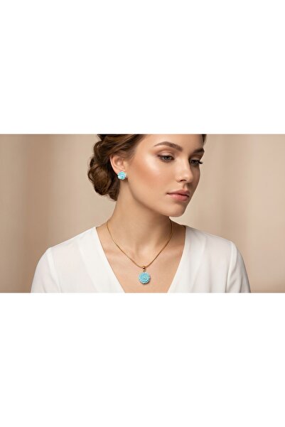 robel Elegant Rose Jewelry Set – Floral Pendant Necklace & Stud Earrings for ...