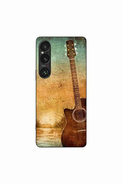 OEM Калъф, съвместим със Sony Xperia 1 VI, силиконов гел TPU, с винтидж китар...