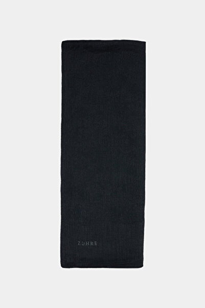 Zühre Brush Textured Patterned Black Shawl 0057