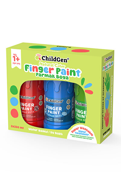 ChildGen Süper Yıkanabilir 3'Lü Parmak Boya (350 Ml X 3) 1