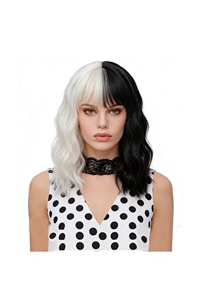 FVCENT Short Curly Shoulder Length Full Bang Women Bob Wig for Cruella Costum...