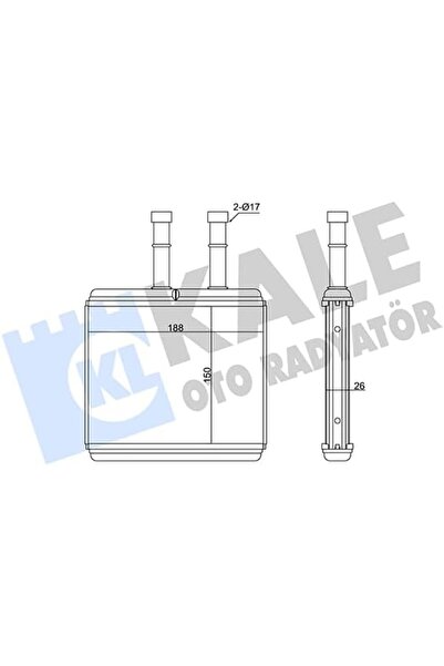 Yıldızan Ohbe Express Heating Radiator Al/Brz Daewoo Kalos 03 Chevrolet Aveo ...