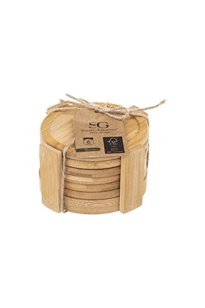 SG Secret de Gourmet Set de 6 suporturi de pahare din bambus, diametru 10 cm,...