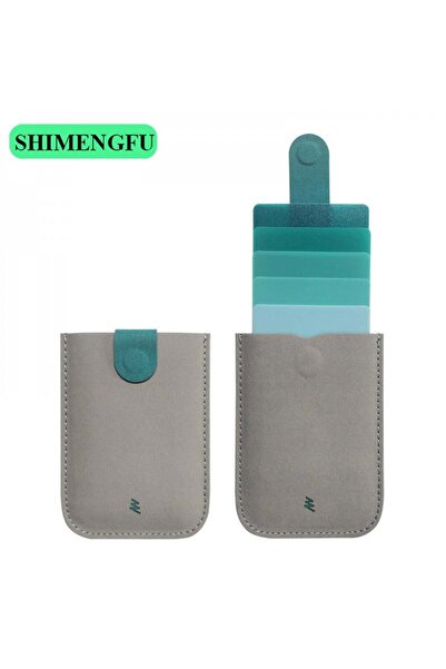 Other Magnetic Microfiber Fabric Wallet for Cards and Cash - Grey and Green