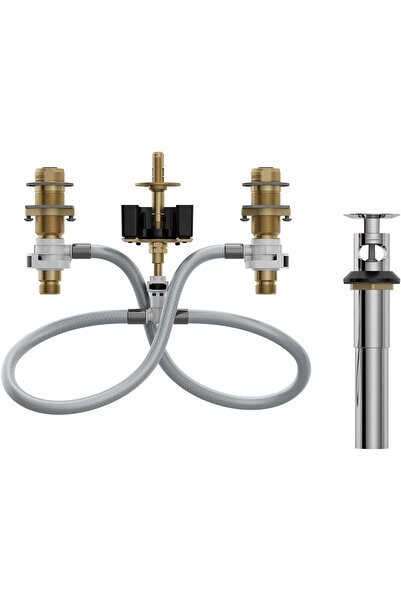 Yıldızan Heybemdecom Brass Widespread Bathroom Sink Faucet Drain Mount Rough-...