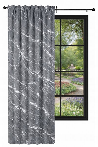 NOW-ART , Draperie Gata Facuta, Design Elegant, 140x220 cm, Gri, Montare Cu I...