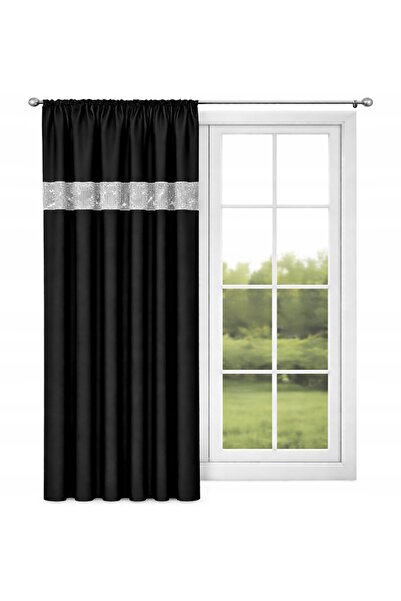 NOW-ART , Drapery Curtain -Made Curtain, Premium, 145x160 cm, Black, Ring Mou...