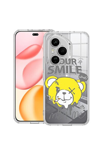 bestcase Husă transparentă din silicon pentru Honor 400 Pro, Ursuleț de pluș:...