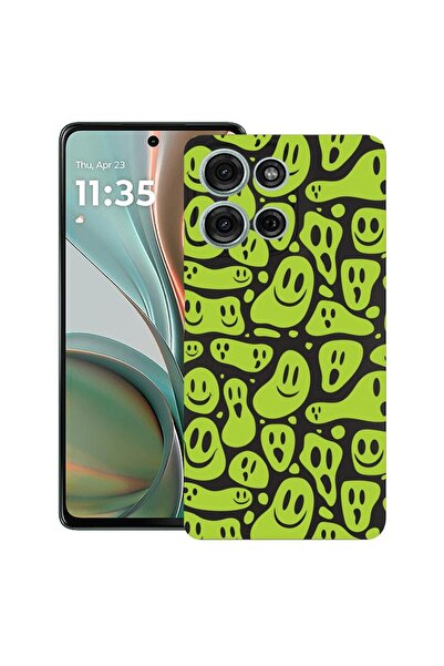 bestcase ¬Æ Husa pentru Motorola Moto G15, Green Acid Smiley, Slim Silicon 0....