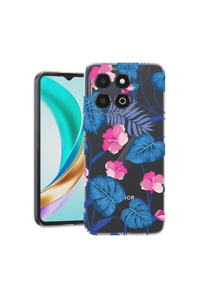 bestcase Husă pentru Honor X6b, BestCase® Silicon transparent 2MM, Flori alba...