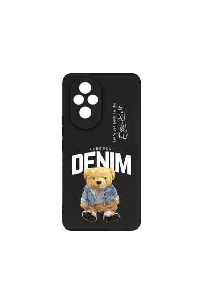bestcase Премиум силиконов калъф, съвместим с Honor 200, дизайн  "Деним стил ...