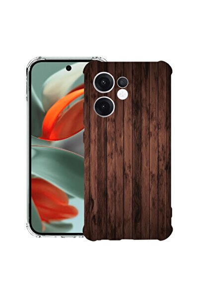 bestcase Противоударен калъф за OPPO Reno14 F / FS с дизайн от орехово дърво,...