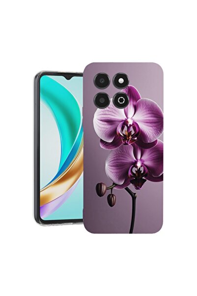 bestcase Прозрачен тънък силиконов калъф, съвместим с Honor X6c, Розова орхид...