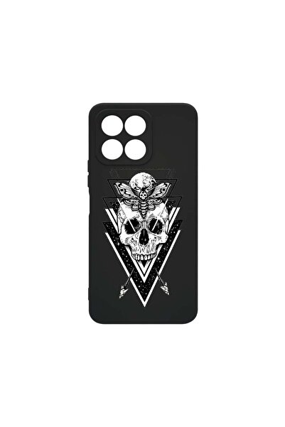 bestcase Тънък силиконов калъф 0.8ММ, съвместим с Honor X6, с дизайн на череп...