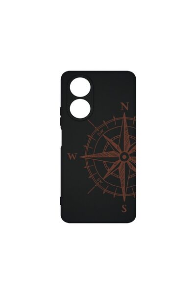 bestcase Премиум калъф от течен силикон, съвместим с OPPO A58 4G, Компас, Тън...