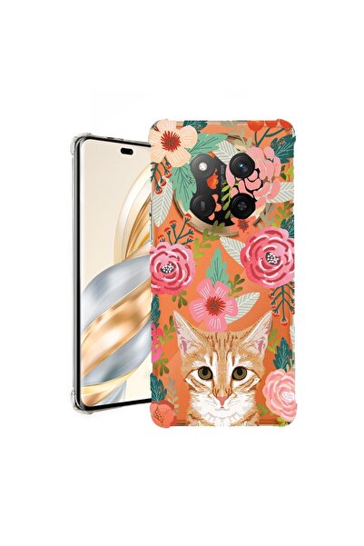 bestcase Θήκη για Honor Magic7 Lite, Αντικραδασμική 1.5MM, Γάτα και Λουλούδια...