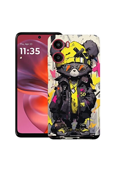 bestcase Калъф за Motorola Moto G06 с дизайн на плюшено мече, пастелни цветов...