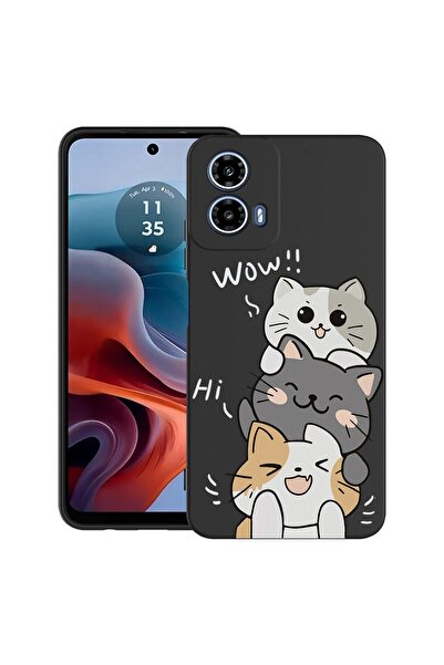 bestcase ¬Æ Husa pentru Motorola Moto G45 cu Design Cat Wow, TPU Mat Ultra Sl...