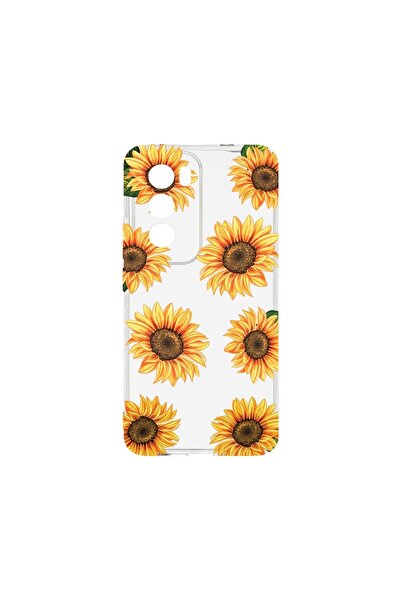 bestcase ¬Æ Husa Clear Silicon 2MM, Compatibila Cu OPPO Reno12 5G, Sun Flower...