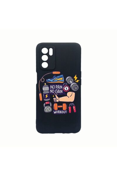 bestcase Husa Silicon, Compatibila cu Oppo A16, No Pain No Gain, Rezistenta l...