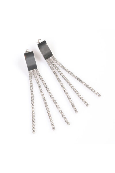 meli melo Steel earrings with Stone-Embellished and multiple chains