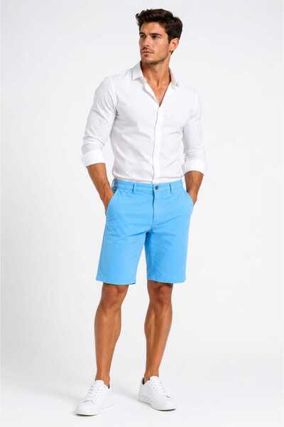 ANATOLIATEKSTILE Men's Shorts Plus Size Casual Premium Elegant Bermuda Shorts...