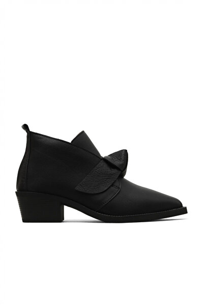 BUENO Black Leather Women's Heeled Boots