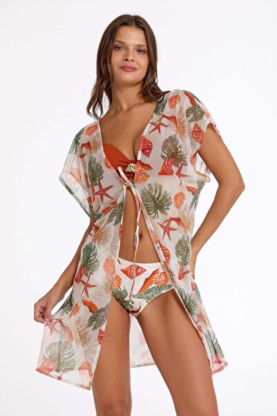 Argento Önü Açık Kısa Kaftan