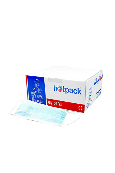Hotpack Disposable Protective Blue Facemasks (50 Pieces)
