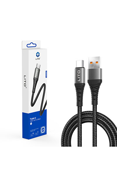 Lito - Data Cable (LD08T) - USB-A to Type-C, Fast Charging, 2.4A, 1m - Black,...