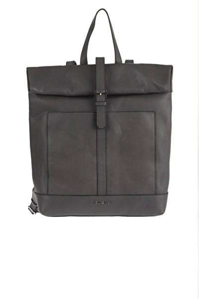BUENO Grey flotter leather women's backpack