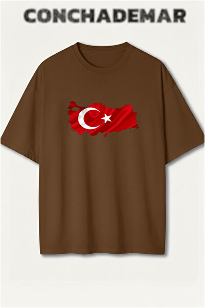 Vordevia Tricou din bumbac premium supradimensionat cu imprimeu pentru echipe...
