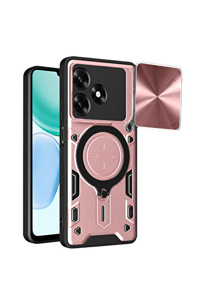 Techsuit Case for Honor X5c Plus, CamGuard Pro, shockproof protection, rose gold
