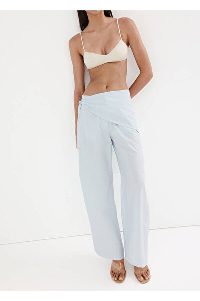 MANGO Woman Çıkarılabilir fularlı düz kesim pantolon