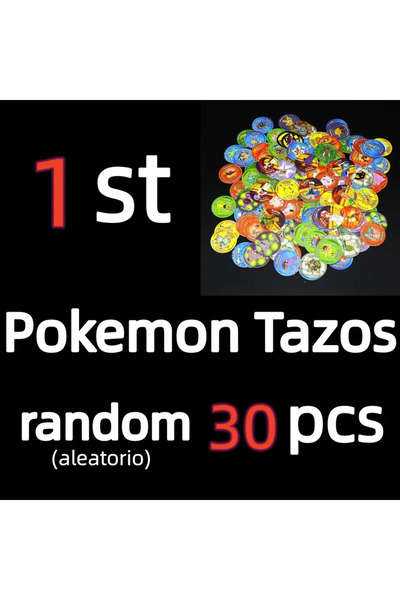 Choice5 1st Random 30pcs Pokemon Tazos Album 1st/2nd/3rd Edition Ash Ketchum ...