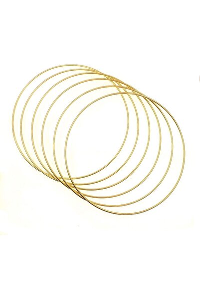 shop Gold Metal Halka Makrome Halkası | 5 ADET 47 cm - Dokulu Mat Altın Sarıs...