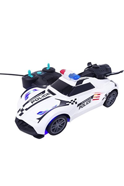 Salamandra Kids Λευκό Αστυνομικό Αυτοκίνητο, με Καπνό, Φώτα και Τηλεχειριστήρ...