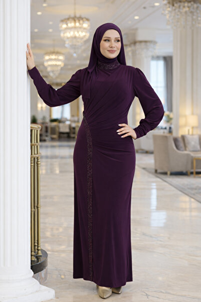 ELBENMODA Şık ve Zarif Taşlı Abiye Elbise 3021