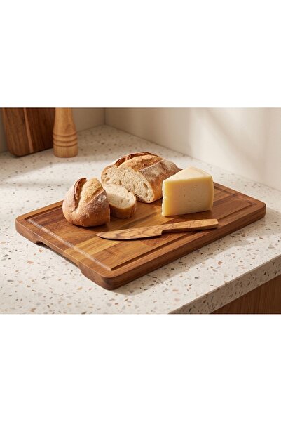 Home Solid Meat Board Steak Board - Grooved Cutting Board
