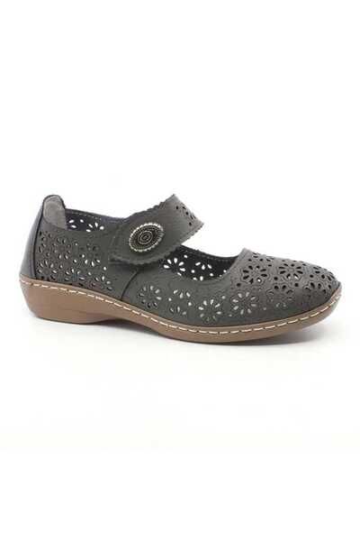 Maria Conti leather shoes for women, Maria Conti, with perforations, buckle c...