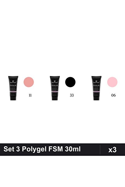 FSM Set 3 Polygel 30ml - Nr.11, Nr.33, Nr.06 - Constructie Unghii