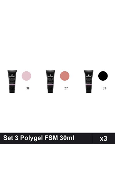 FSM Set 3 Polygel 30ml - Nr.31, Nr.27, Nr.33 - Constructie Unghii